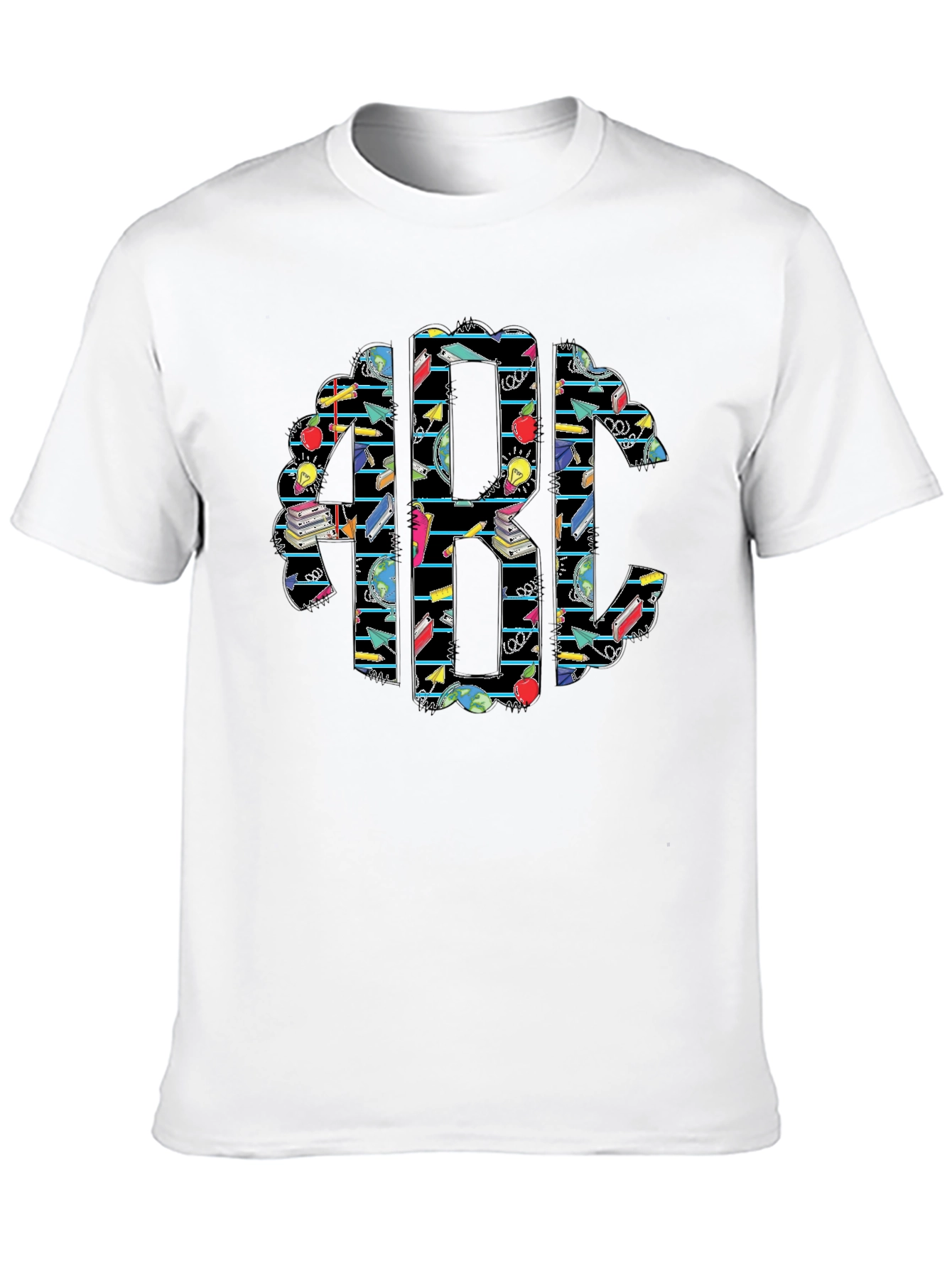 Monogrammed Teacher T-Shirt - School Themed