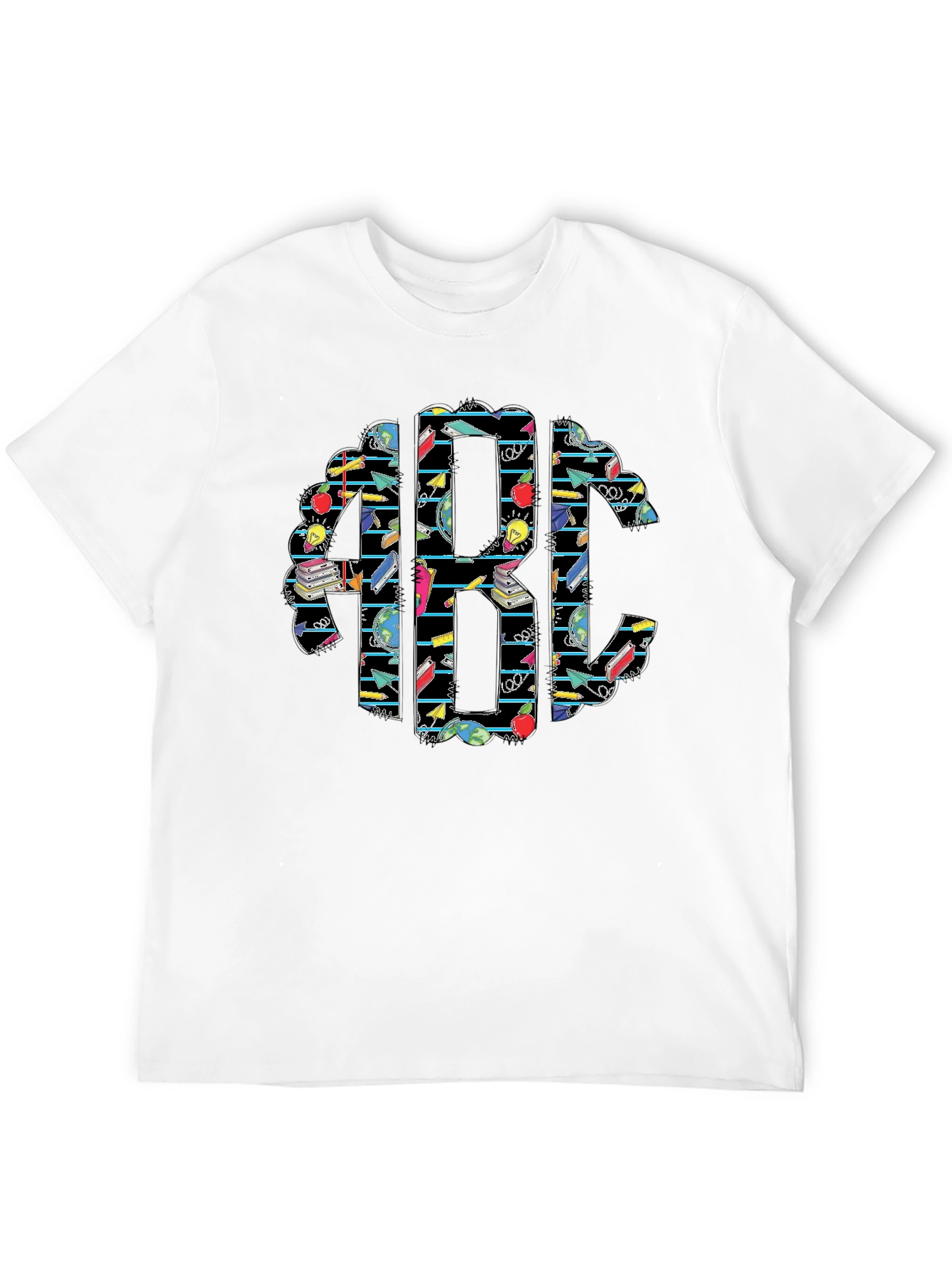 Monogrammed Teacher T-Shirt - School Themed