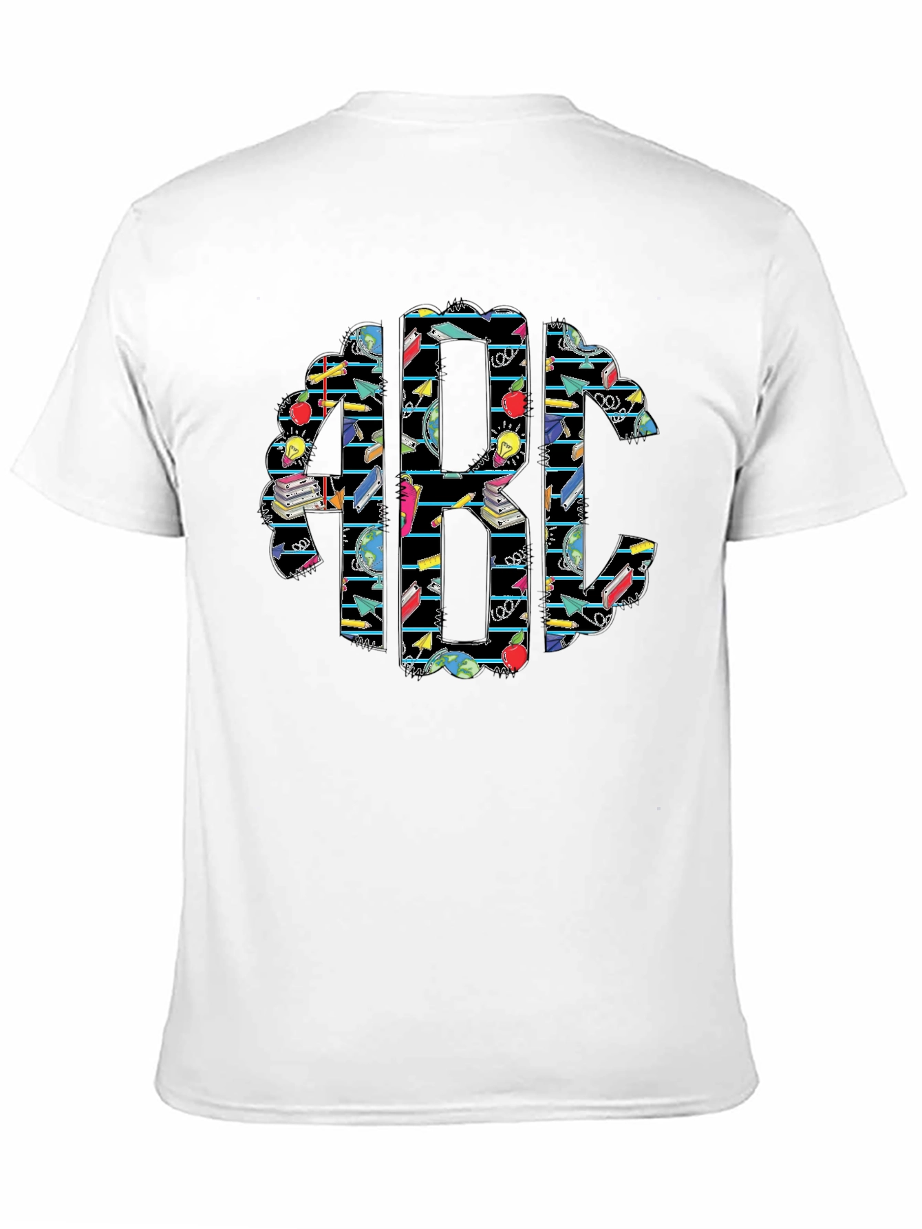 Monogrammed Teacher T-Shirt - School Themed