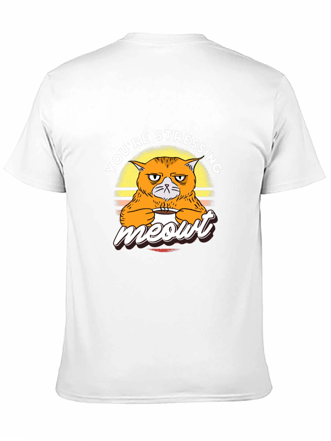 Stressed Cat Meowt T-Shirt - Funny Graphic Tee