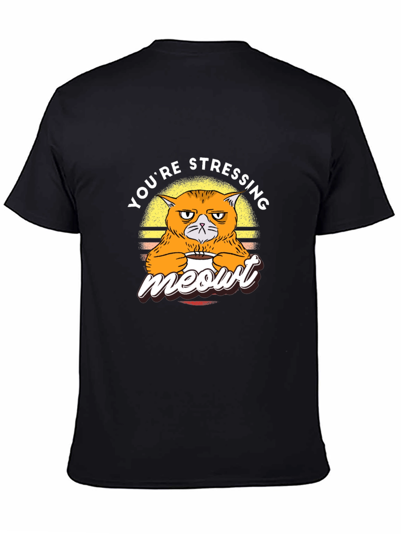 Stressed Cat Meowt T-Shirt - Funny Graphic Tee