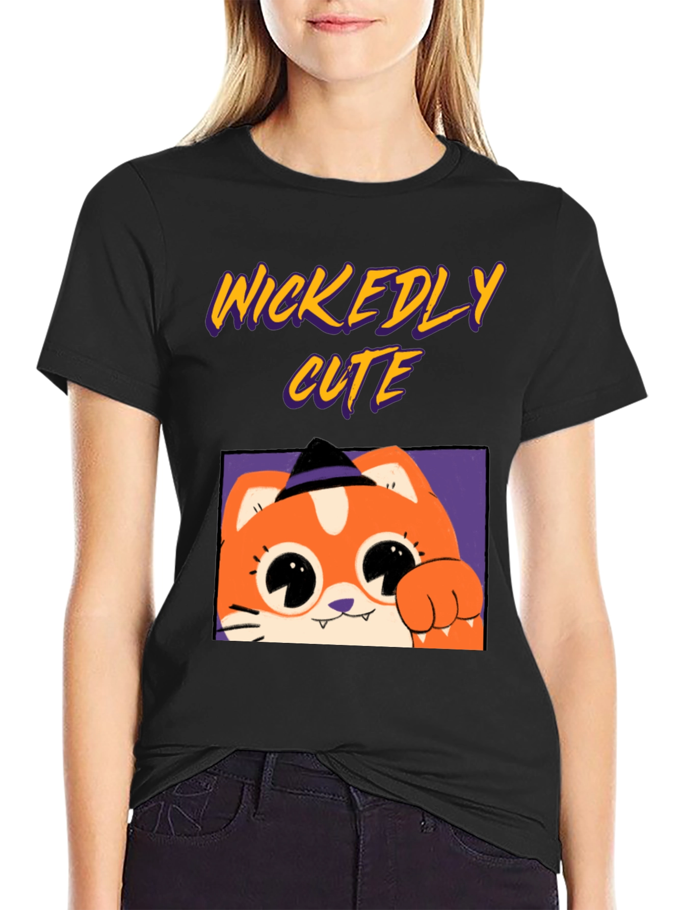 Wickedly Cute Halloween Cat T-Shirt