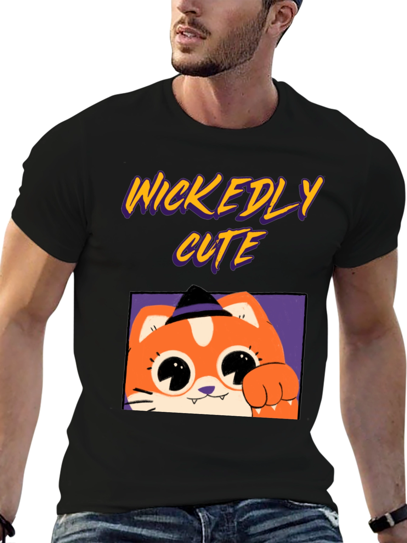 Wickedly Cute Halloween Cat T-Shirt