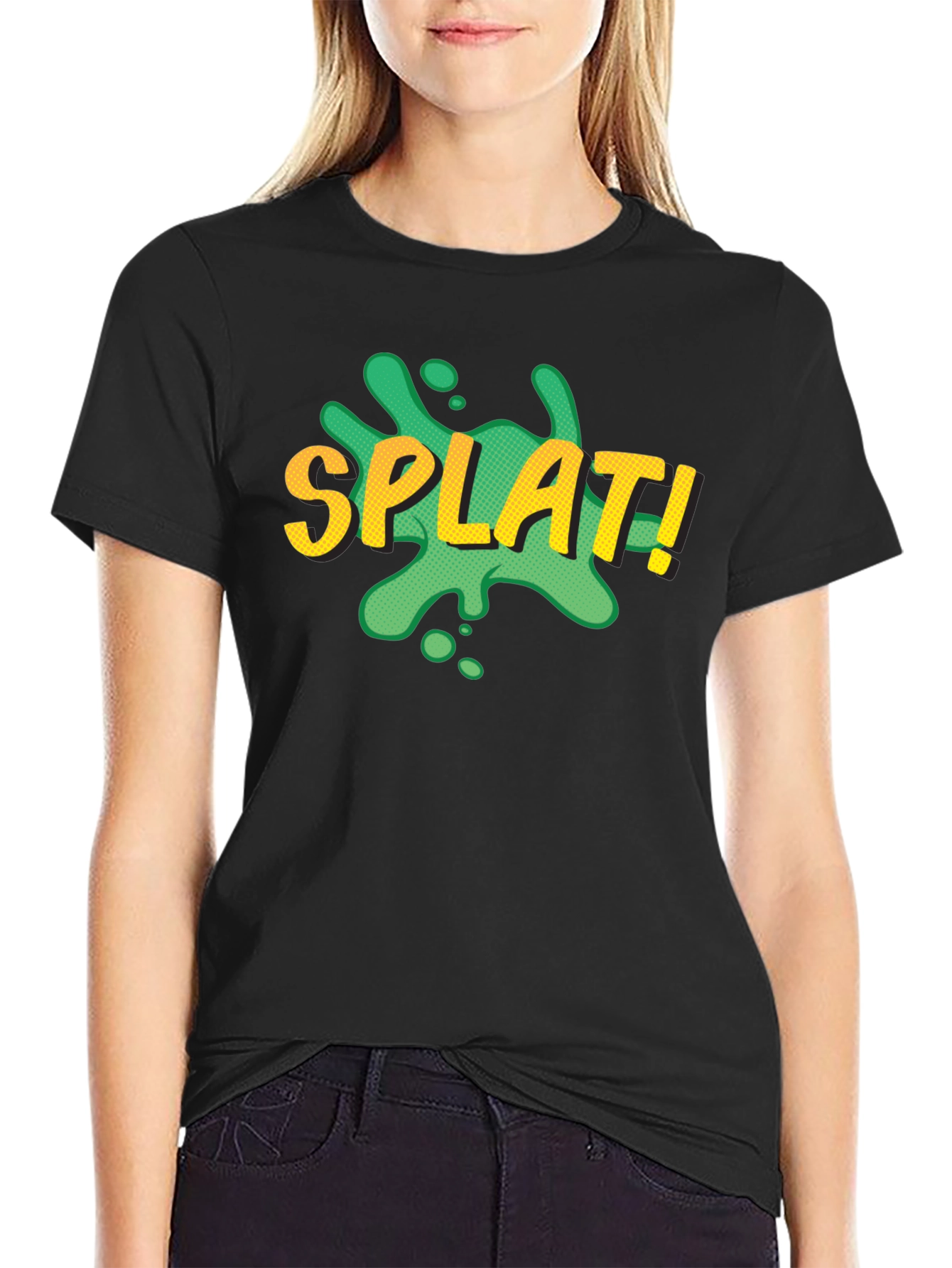 Splat! Graphic Print Mens Black T-Shirt
