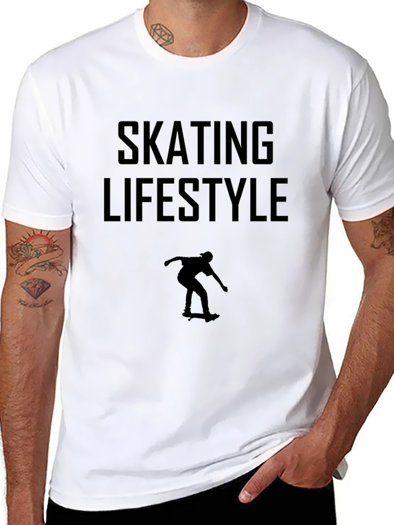 Skating Lifestyle Graphic Tee - Black