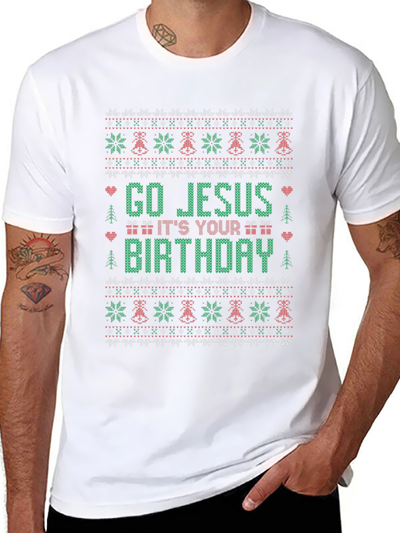 Go Jesus Its Your Birthday Ugly Christmas T-Shirt