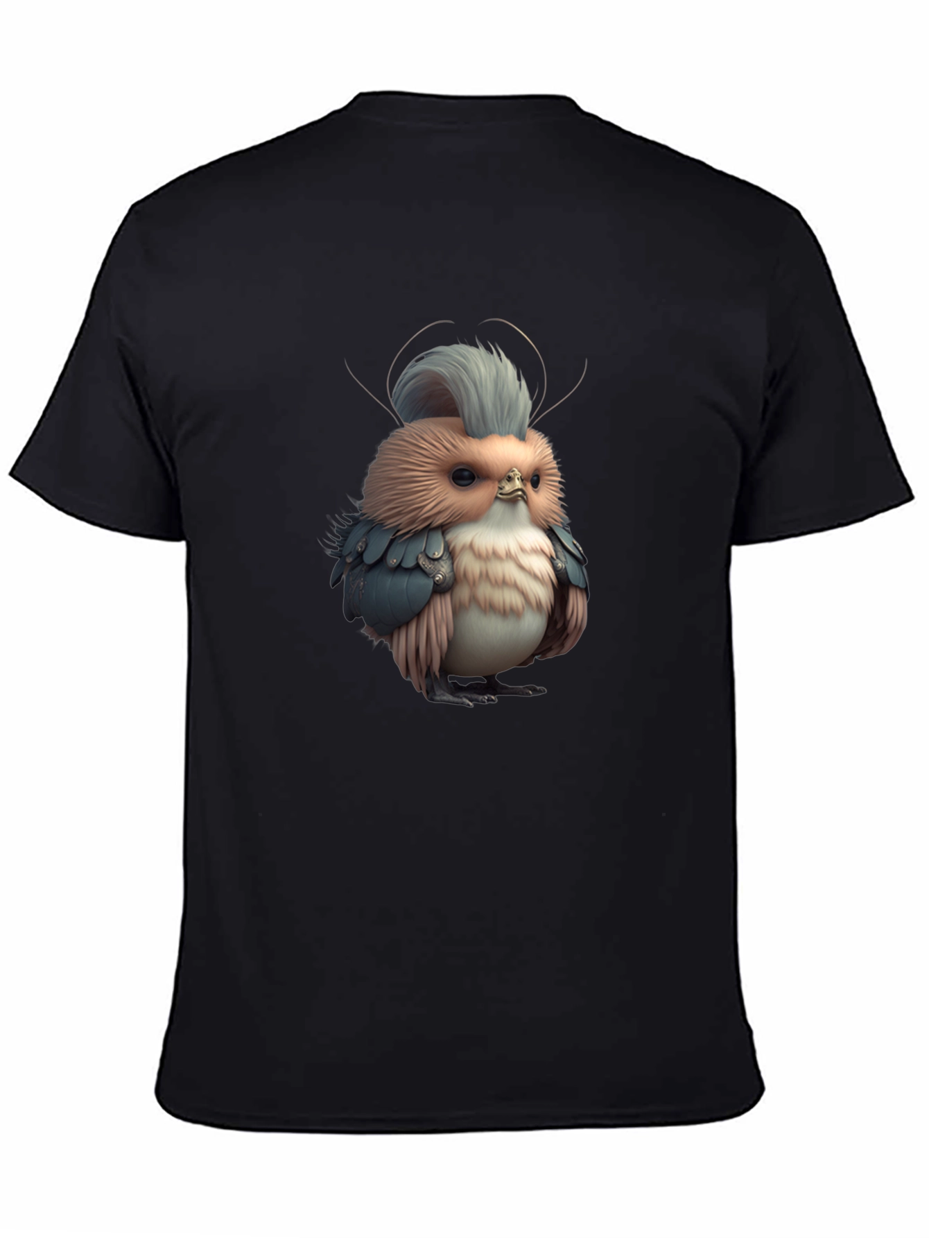 Novelty Bird Graphic Black Tee