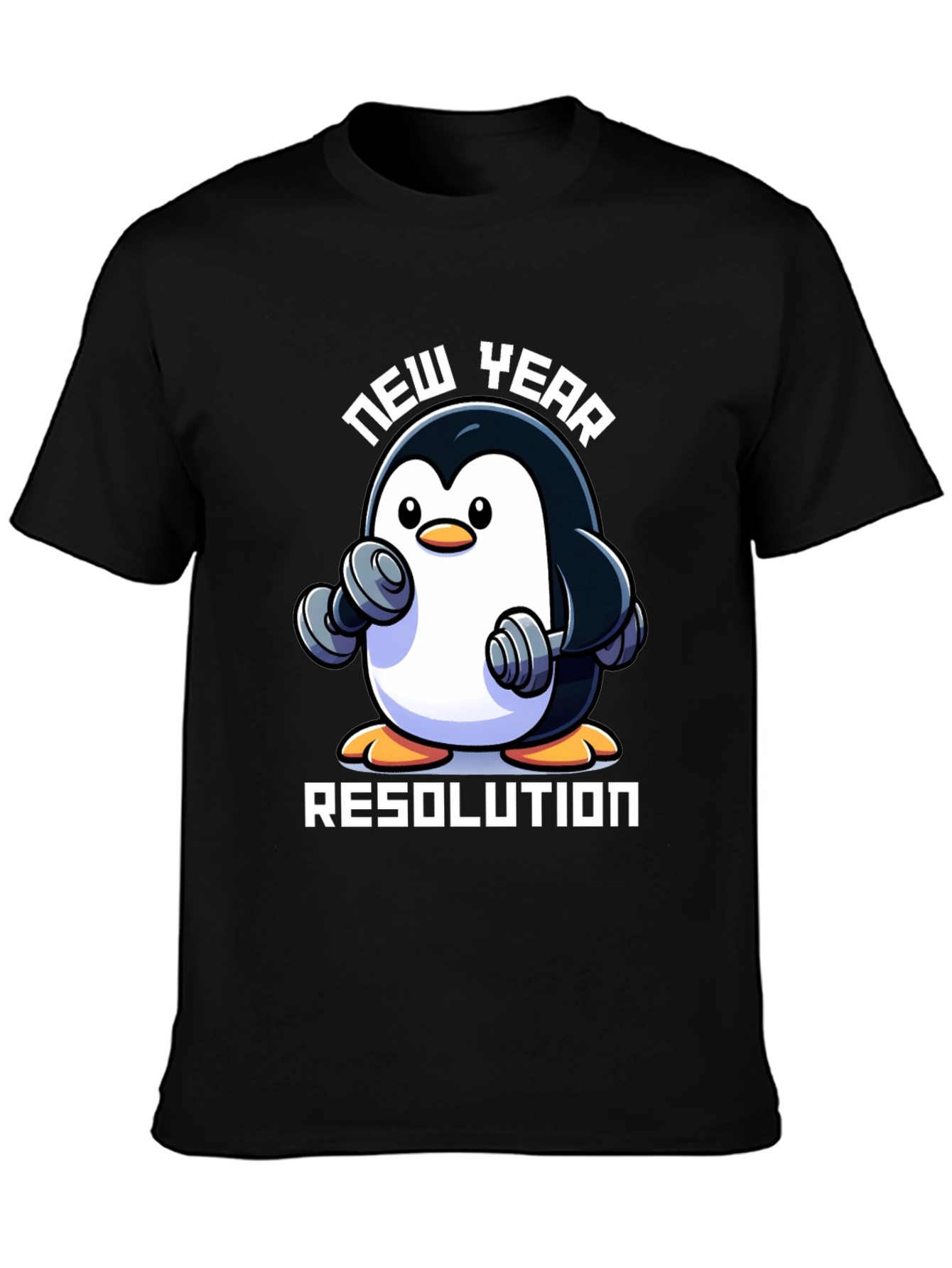 New Year Penguin Workout T-Shirt - Resolution Ready!