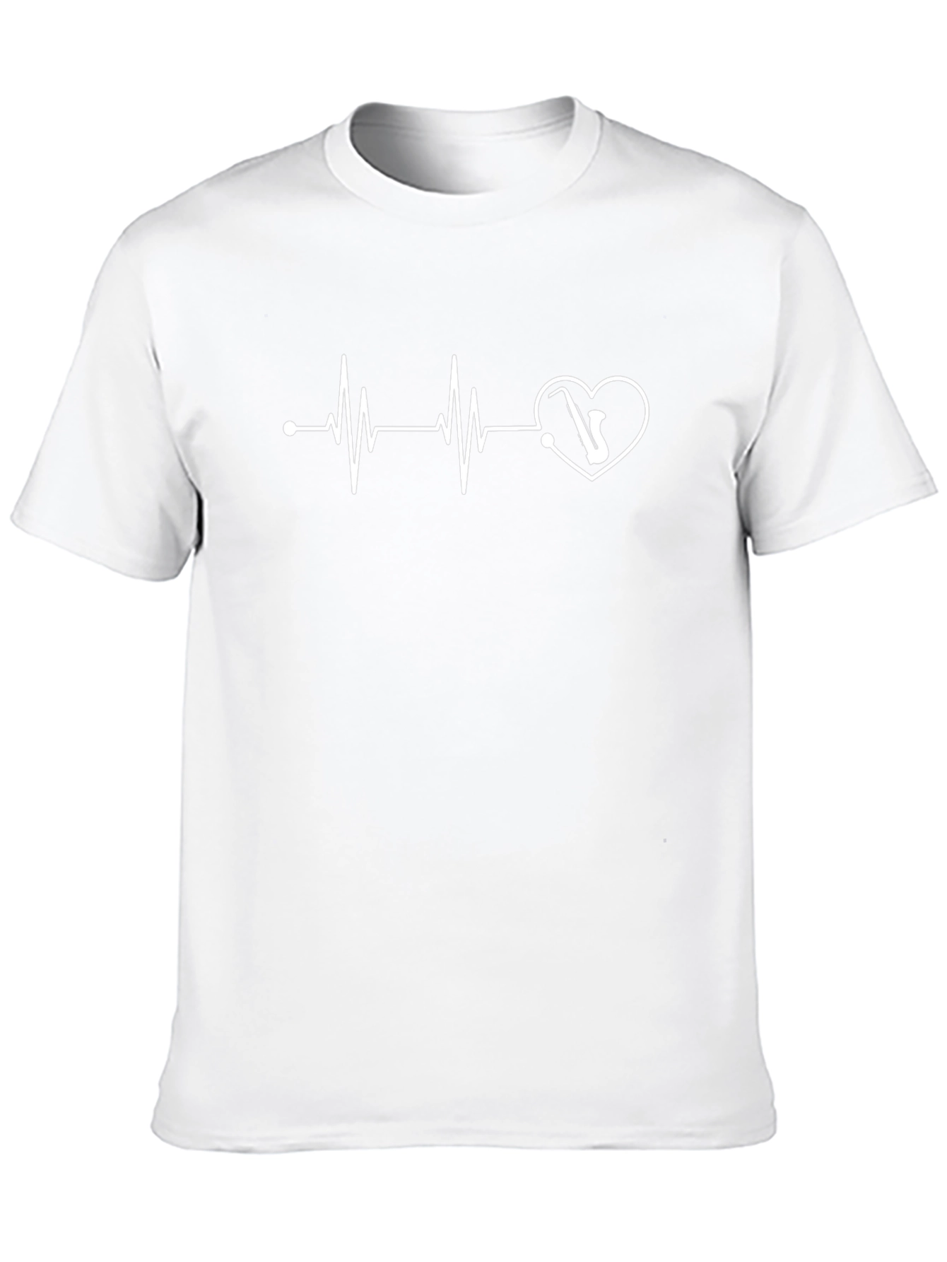 Saxophone Heartbeat T-Shirt - Music Lover Tee