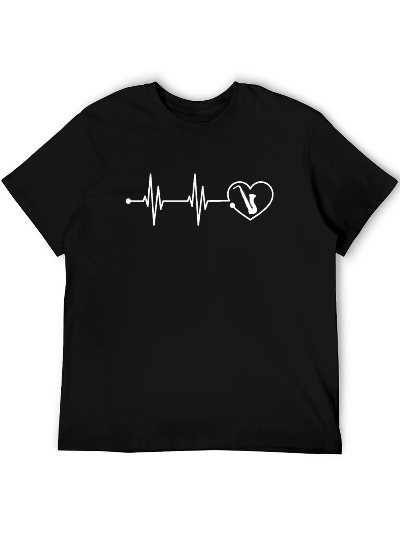 Saxophone Heartbeat T-Shirt - Music Lover Tee