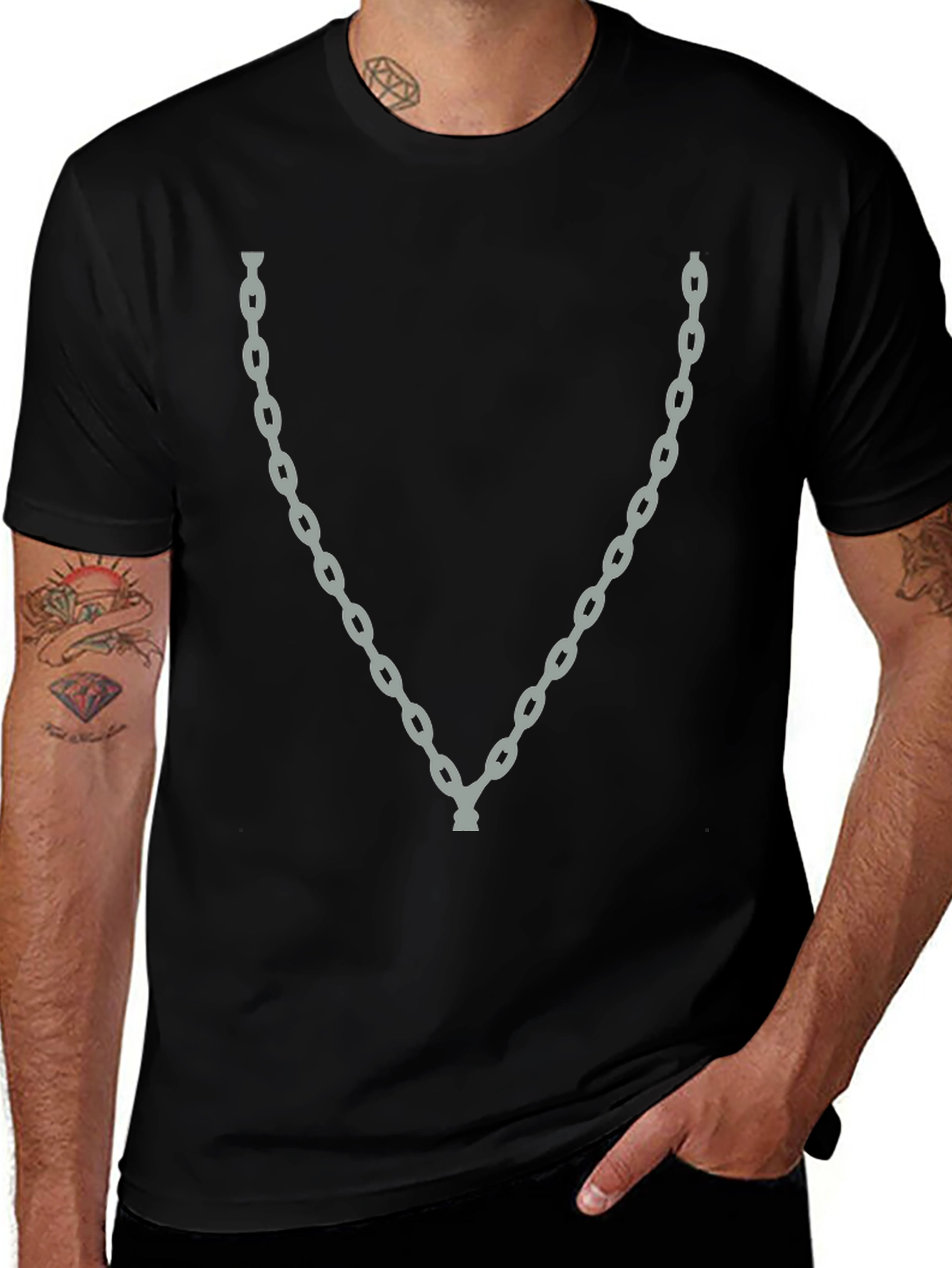 Chain Graphic Tee - Mens Black T-Shirt