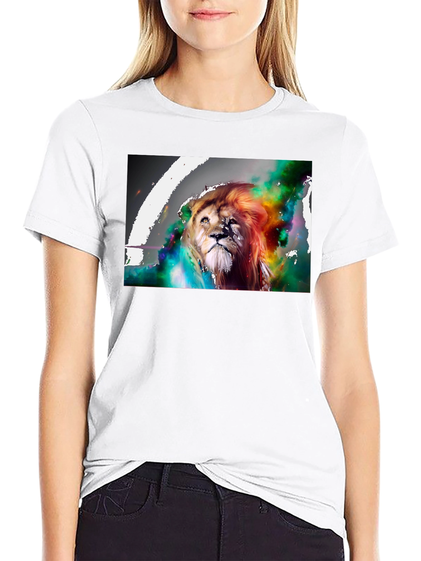 Lion Art Graphic Print T-Shirt