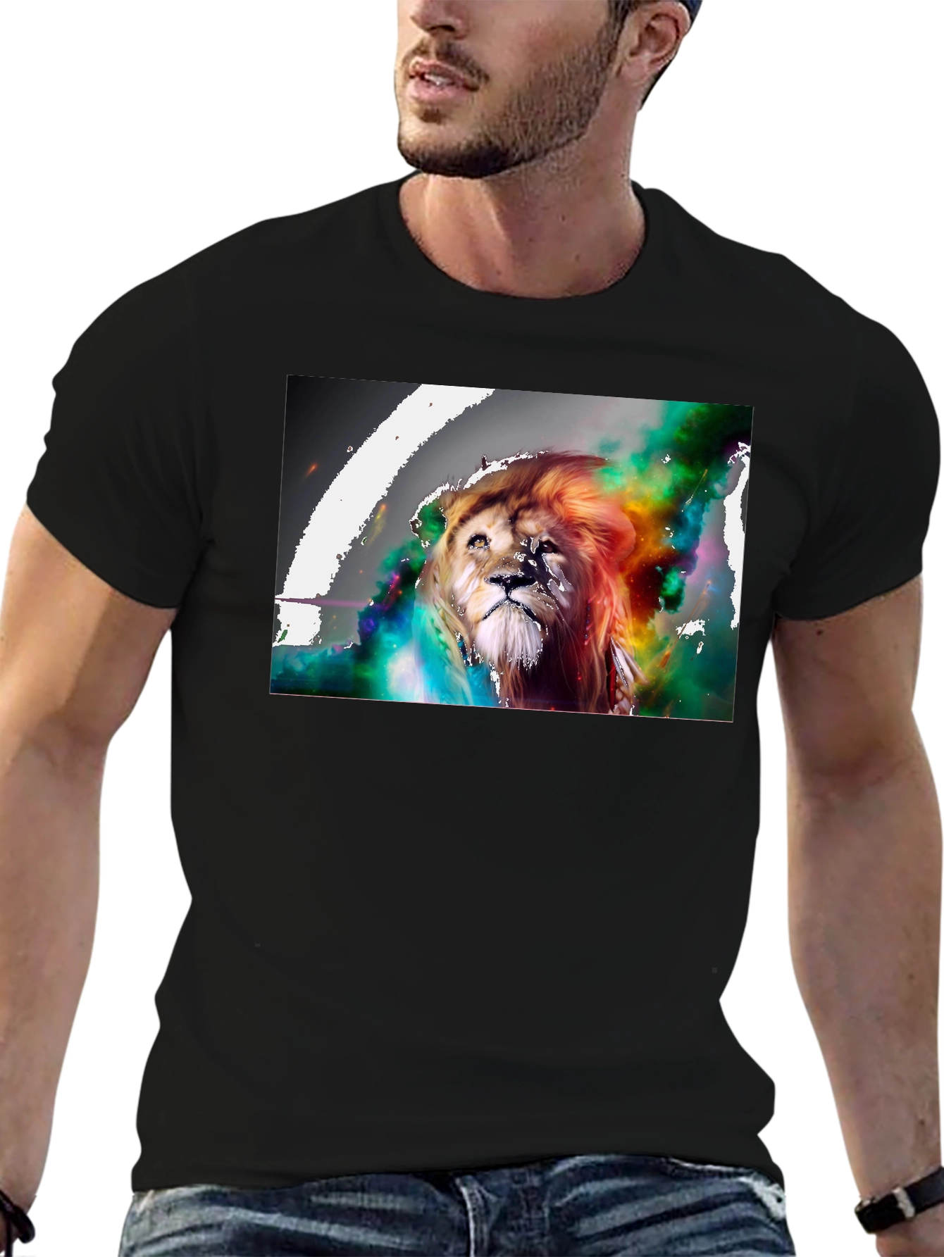 Lion Art Graphic Print T-Shirt
