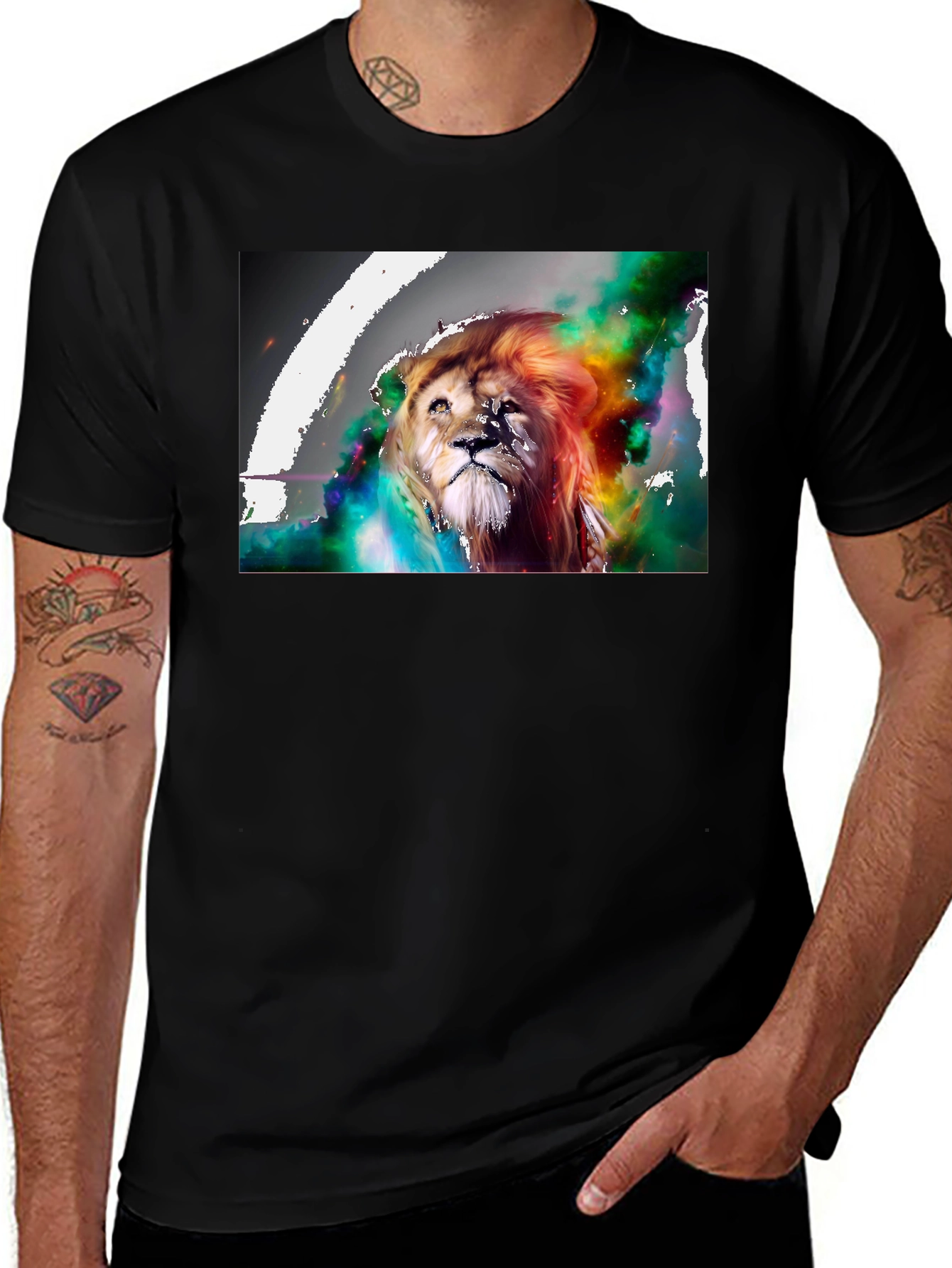 Lion Art Graphic Print T-Shirt