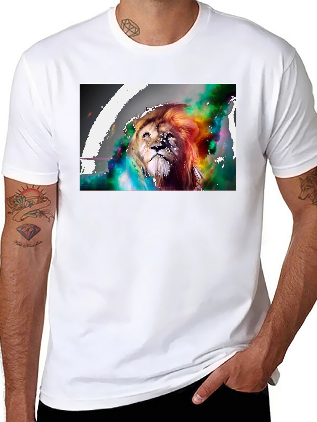 Lion Art Graphic Print T-Shirt