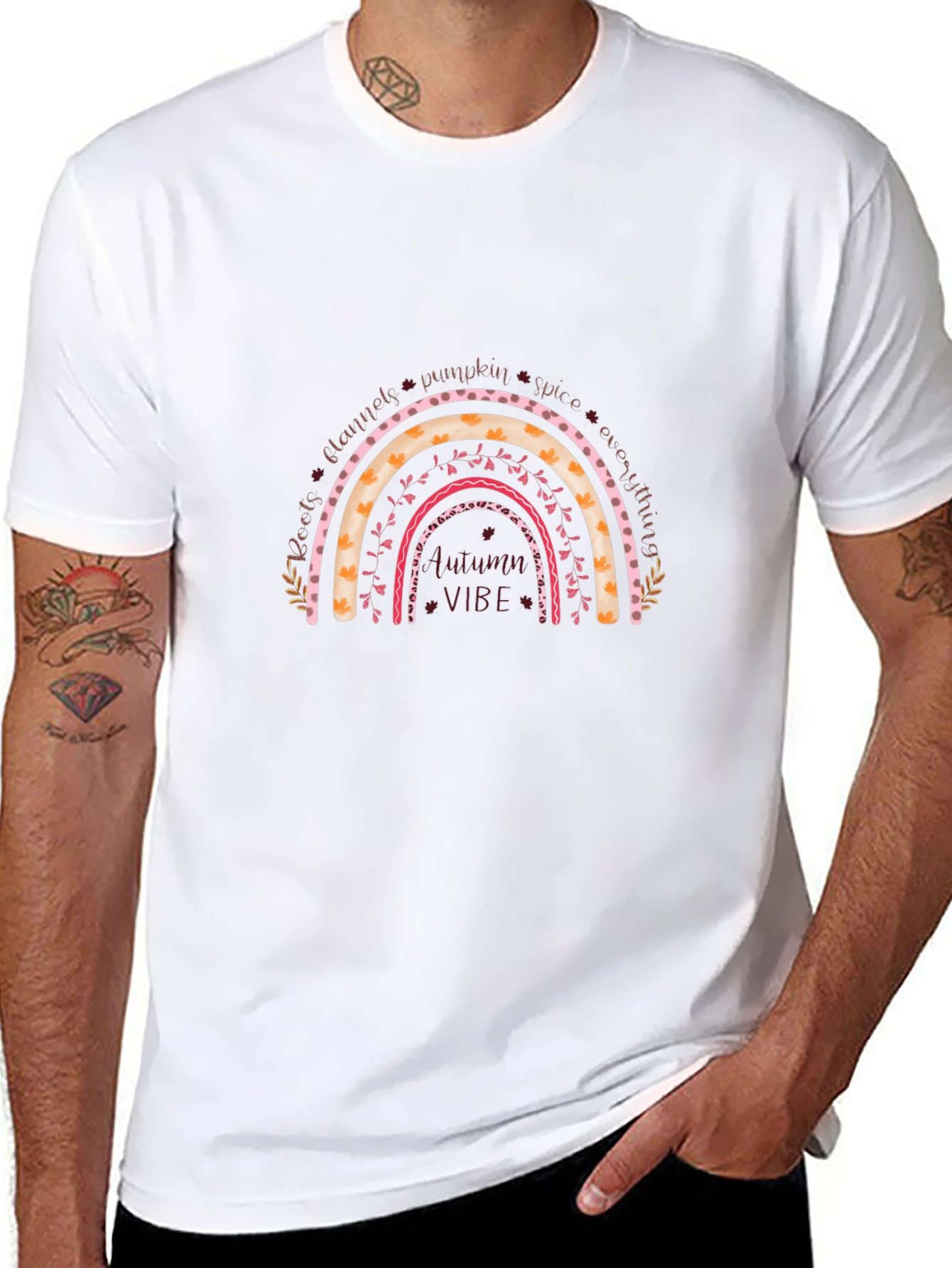 Autumn Vibe Rainbow Graphic Tee