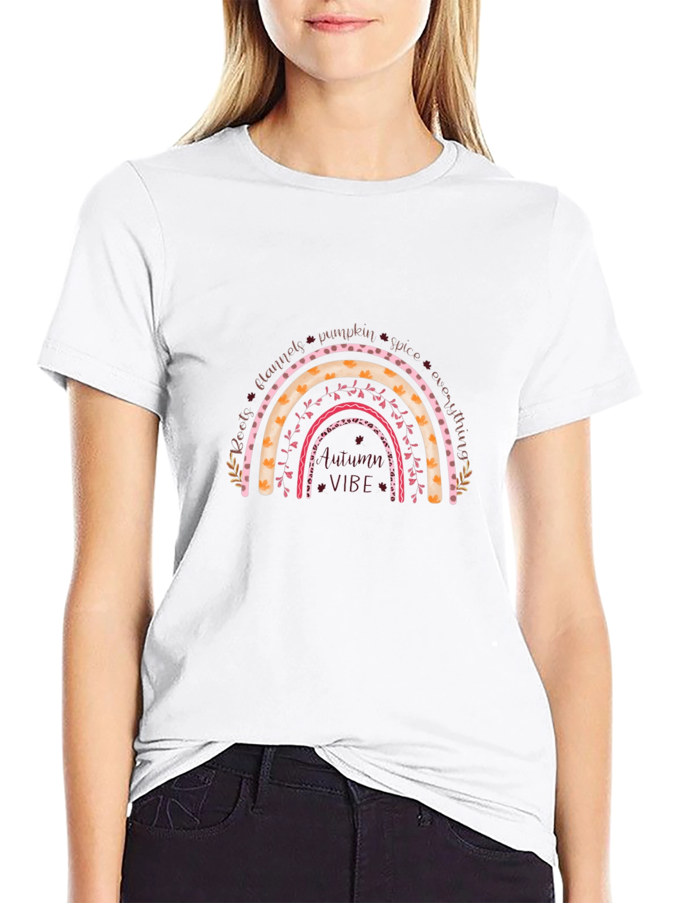 Autumn Vibe Rainbow Graphic Tee