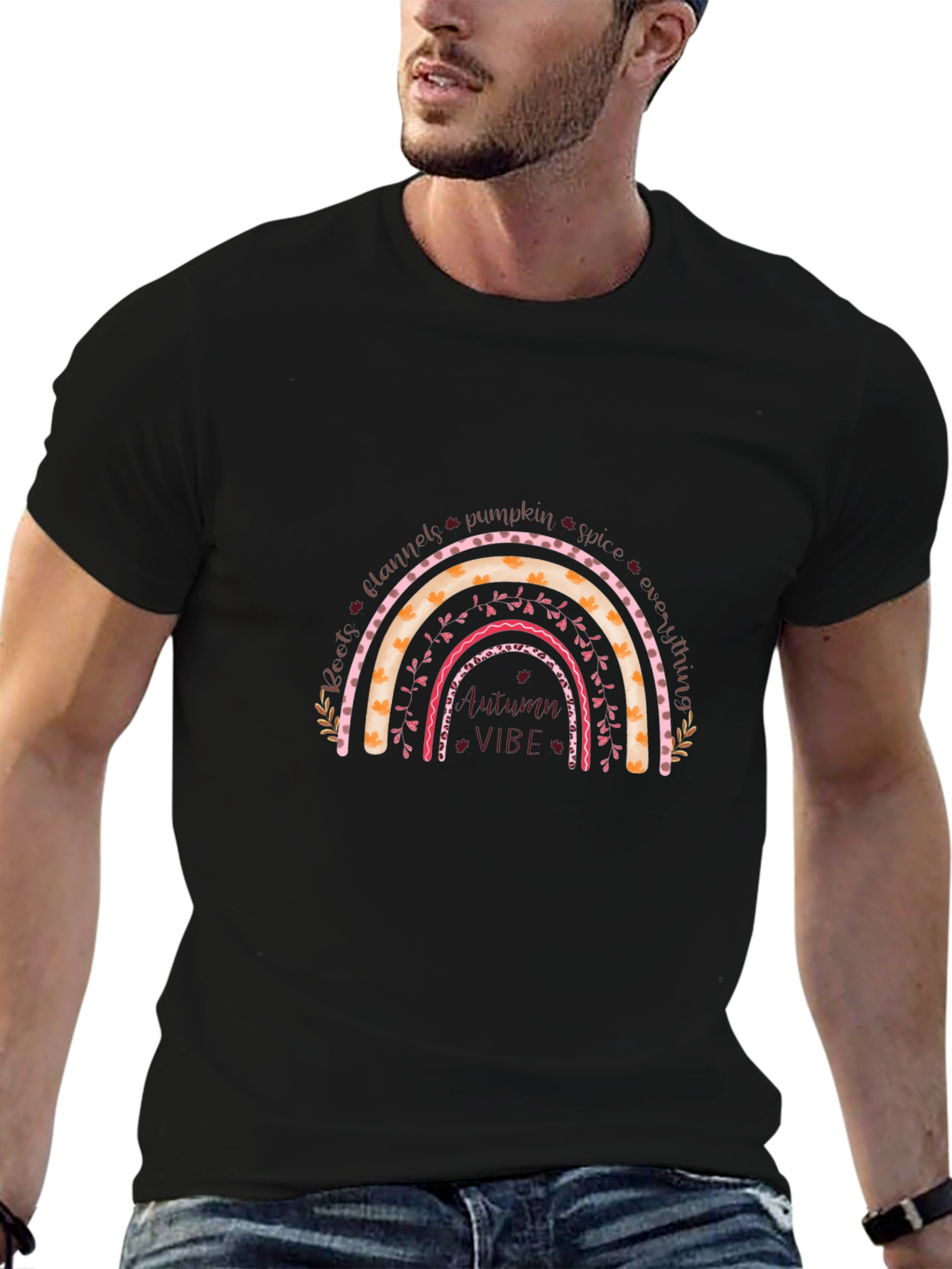 Autumn Vibe Rainbow Graphic Tee