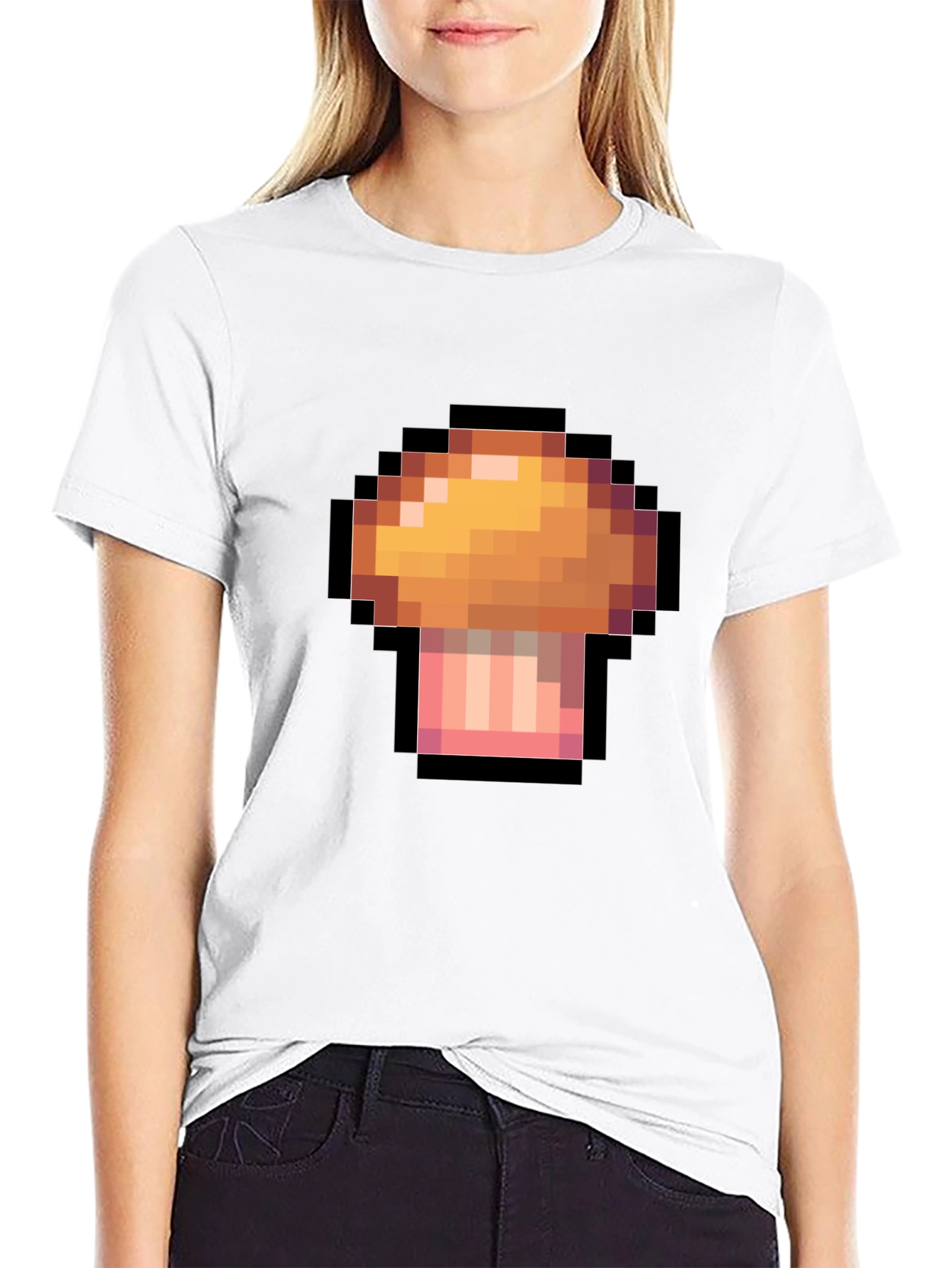 Pixel Mushroom Black T-Shirt - Gaming Inspired Style