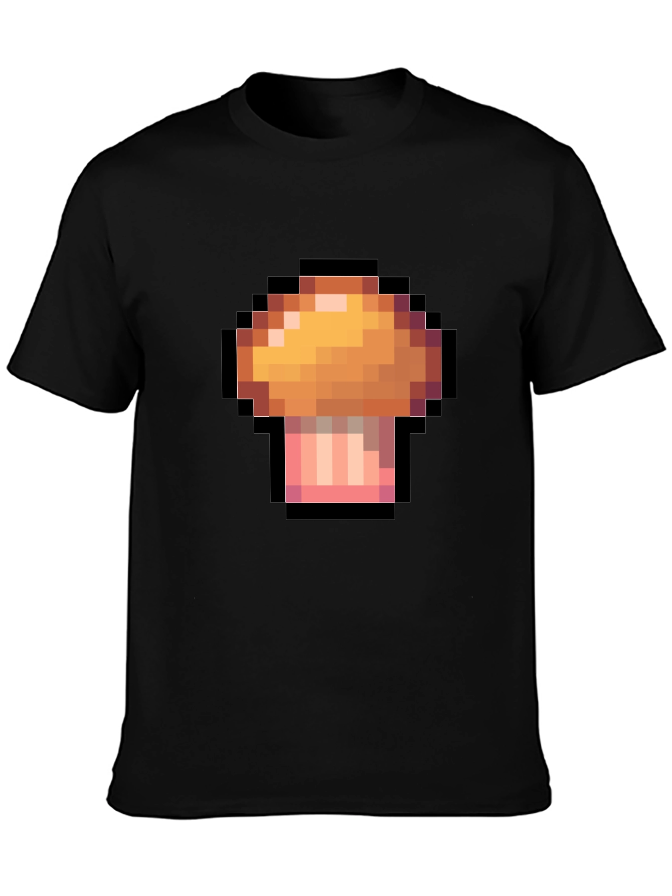 Pixel Mushroom Black T-Shirt - Gaming Inspired Style