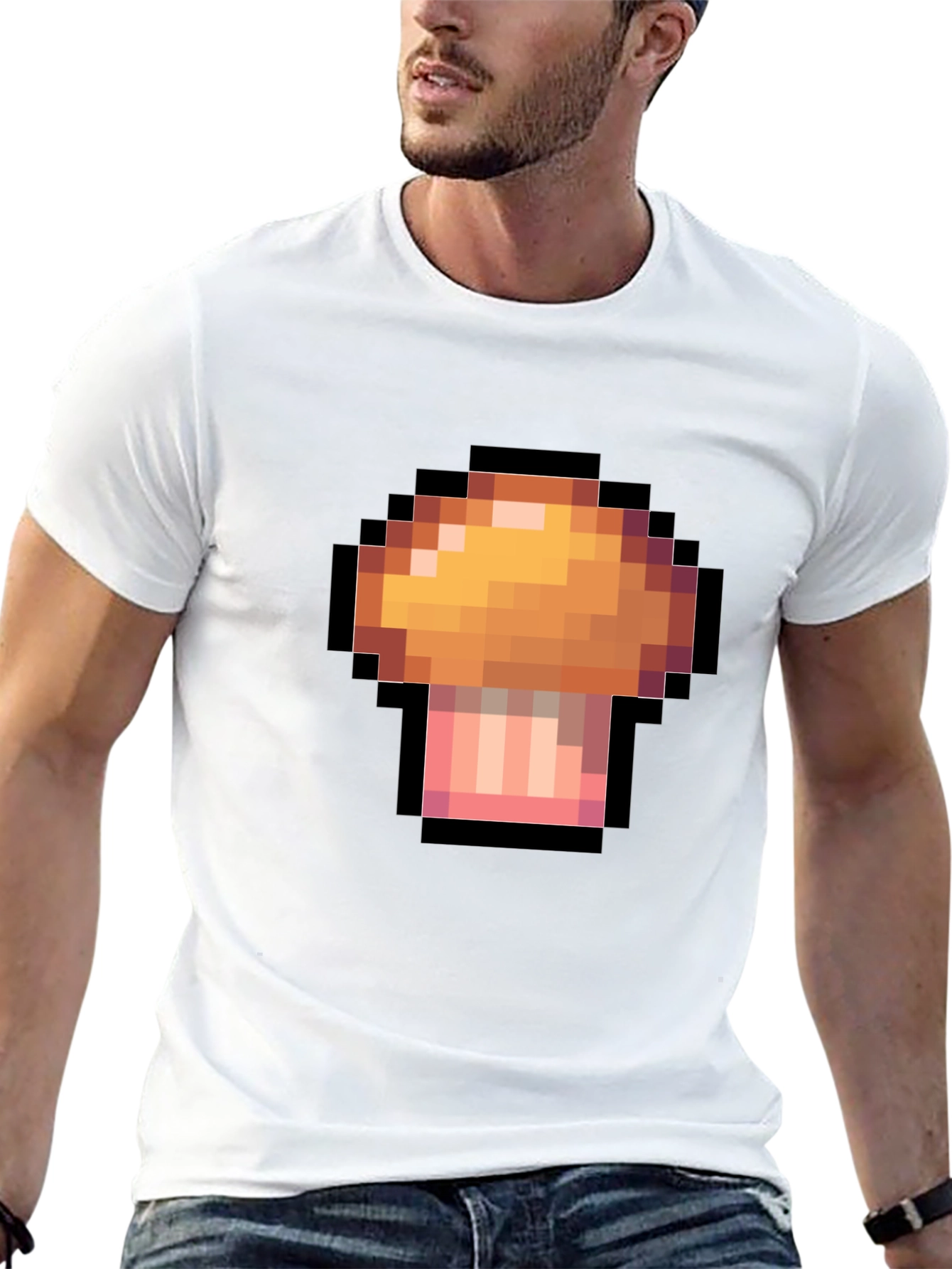 Pixel Mushroom Black T-Shirt - Gaming Inspired Style