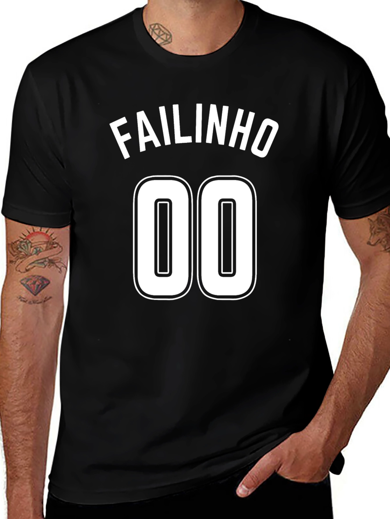 FAILINHO 00 Black Graphic T-Shirt
